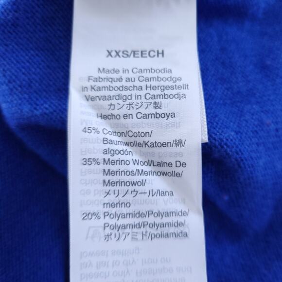 J. CREW Factory Sweater Tunic XXS Blue Wool Blend Long Sleeve Women Top - Picture 4 of 4